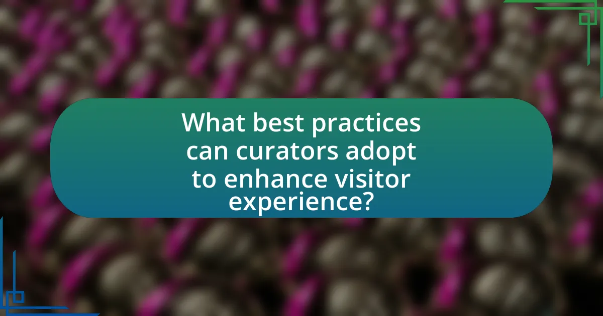 What best practices can curators adopt to enhance visitor experience?