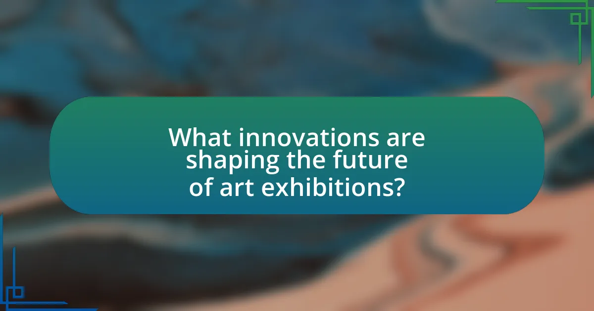 What innovations are shaping the future of art exhibitions?